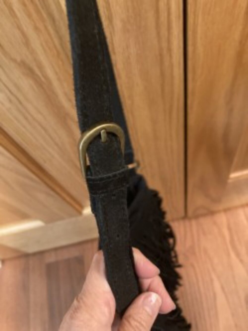 Mossimo Black Suede Fringe crossbody bag - Picture 8 of 12